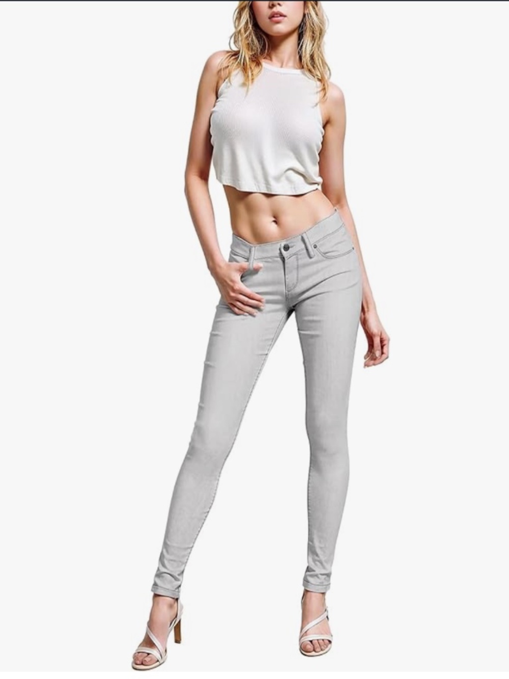 NWT Gray Low Rise Jeans 7S